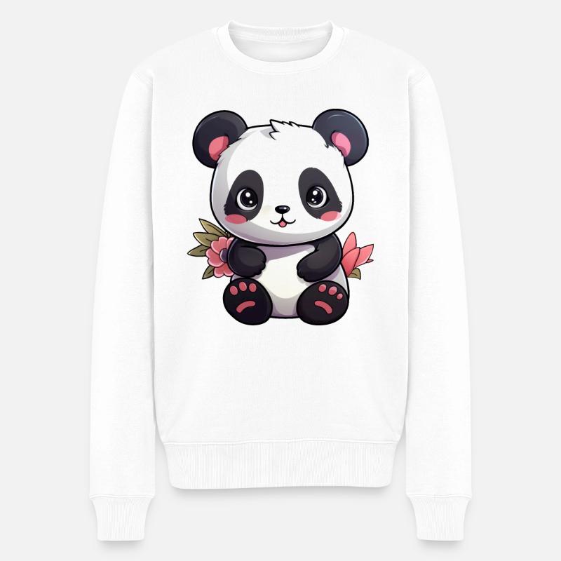 Panda mignon - Pull Premium bio Homme - blanc
