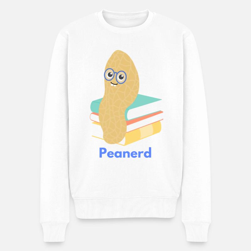 Peanerd - Männer Premium Bio Pullover - Weiß