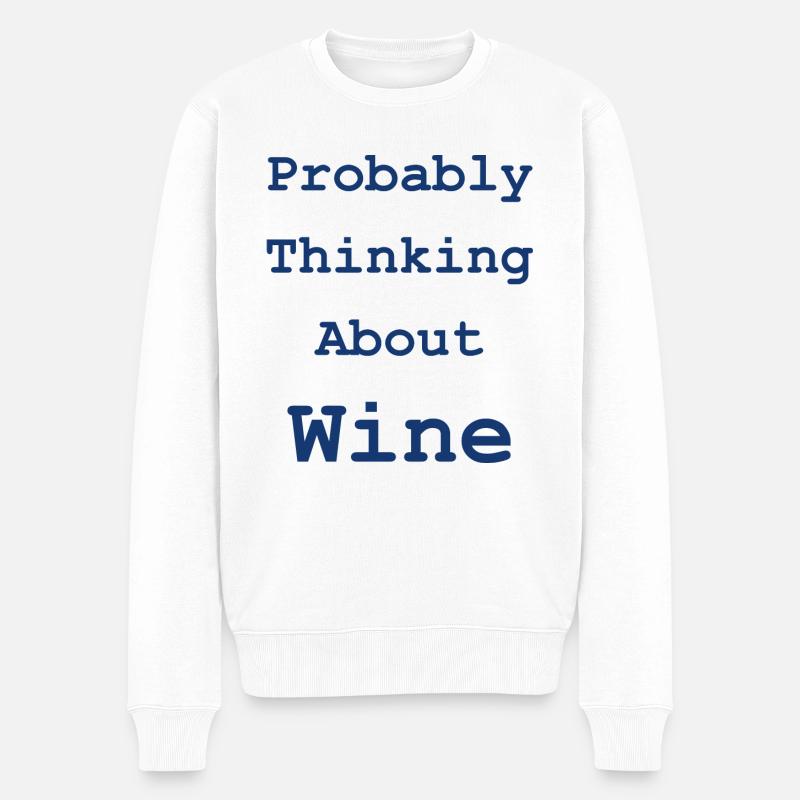 Ich spreche fließend Wein - Männer Premium Bio Pullover - Weiß