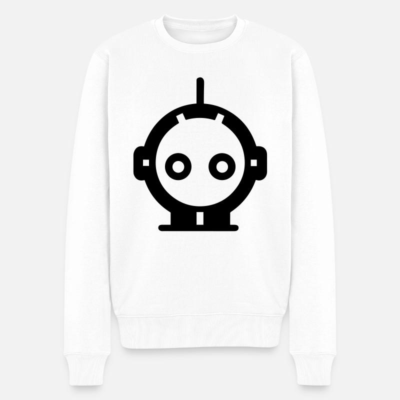 Kleiner Roboter - Männer Premium Bio Pullover - Weiß