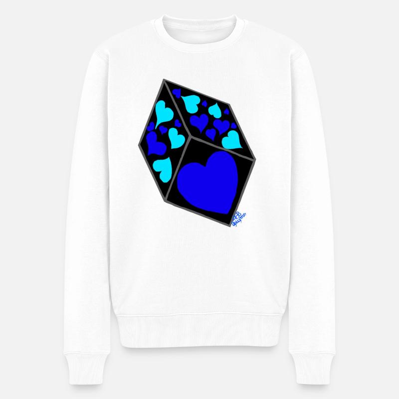 Cube d’amour v Laura, bon - Pull Premium bio Homme - blanc