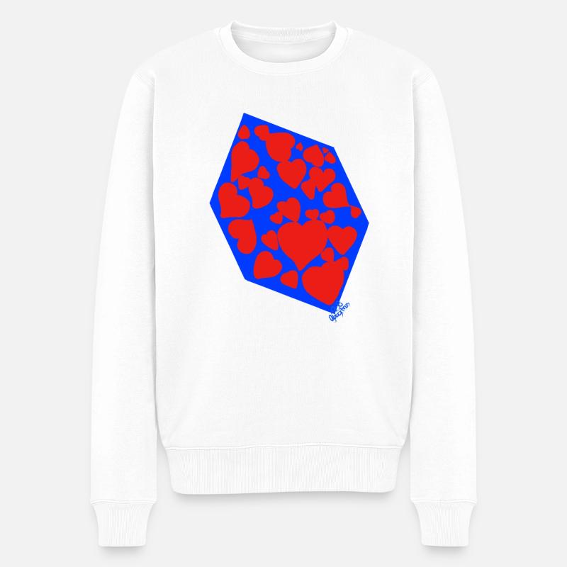 Cube d’amour contre Good Majo - Pull Premium bio Homme - blanc