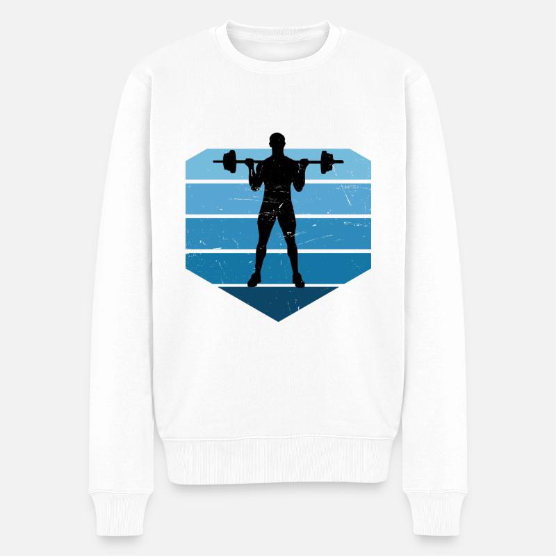 Damen Gewichtheben Cardio Ausdauertraining - Männer Premium Bio Pullover - Weiß
