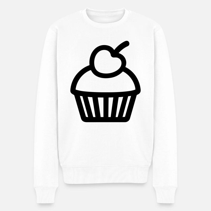 Cupcake - Männer Premium Bio Pullover - Weiß