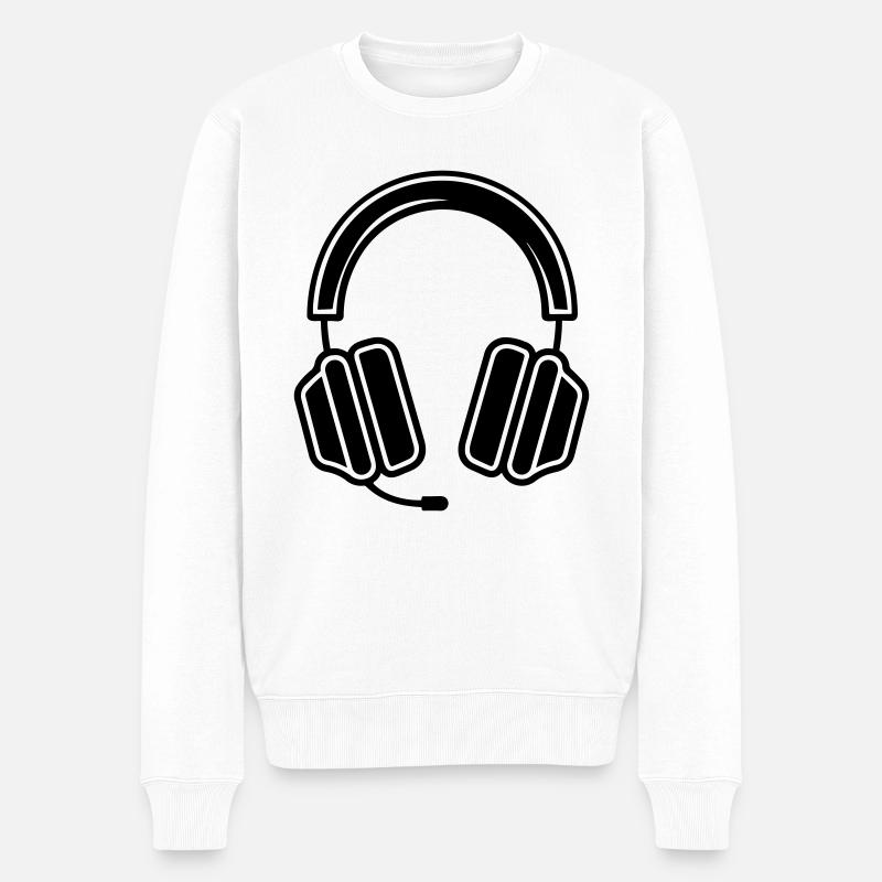 casque audio gaming - Pull Premium bio Homme - blanc