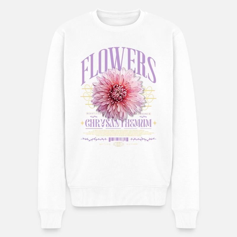 Chrysanthème Chrysanthèmes - Pull Premium bio Homme - blanc