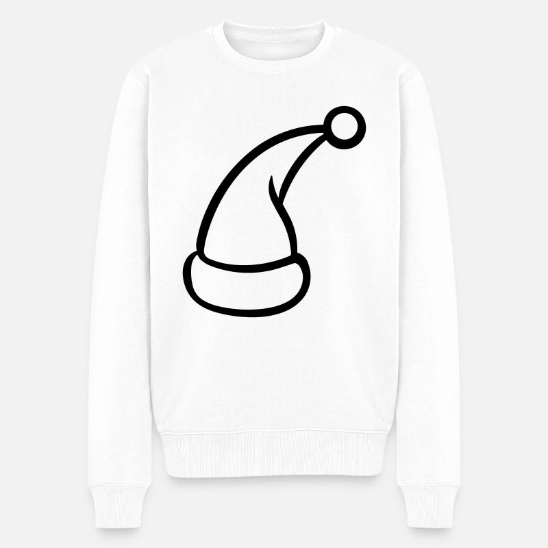 Weihnachtsmütze - Männer Premium Bio Pullover - Weiß