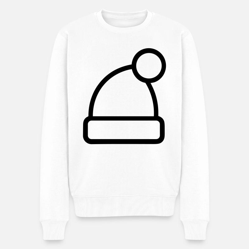 Weihnachtsmütze - Männer Premium Bio Pullover - Weiß
