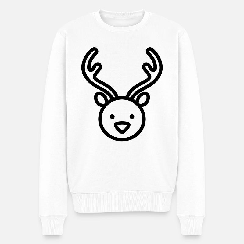 renne de noel - Pull Premium bio Homme - blanc