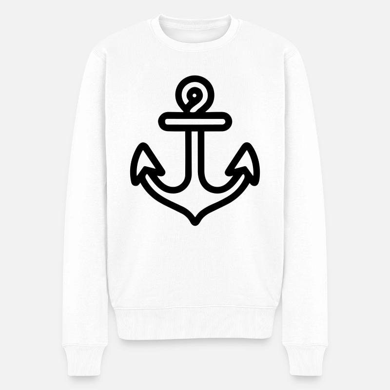 Anker - Männer Premium Bio Pullover - Weiß