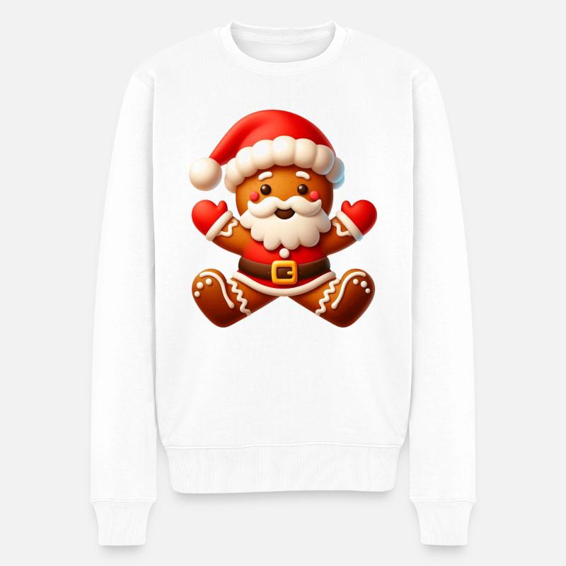 Lebkuchen 5 - Männer Premium Bio Pullover - Weiß