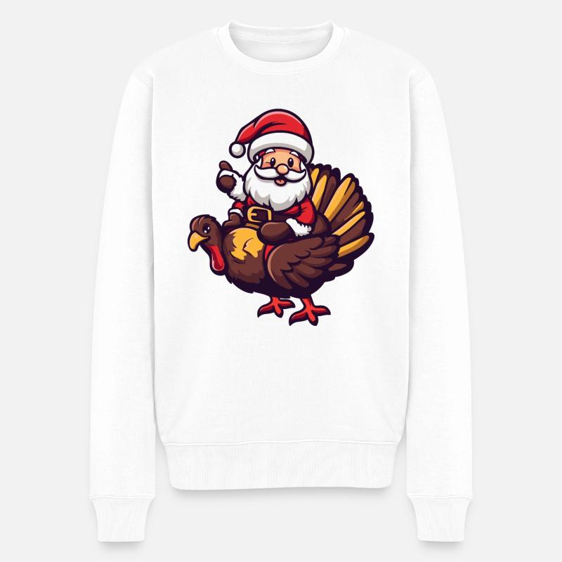 Truthan Weihnachtsmann Cartoon - Männer Premium Bio Pullover - Weiß