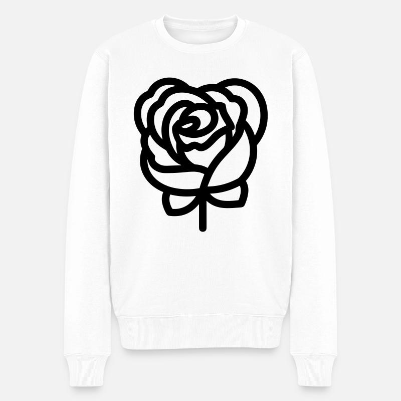 Fleur rose - Pull Premium bio Homme - blanc