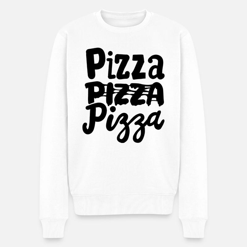 PIZZA PIZZA PIZZA - Männer Premium Bio Pullover - Weiß
