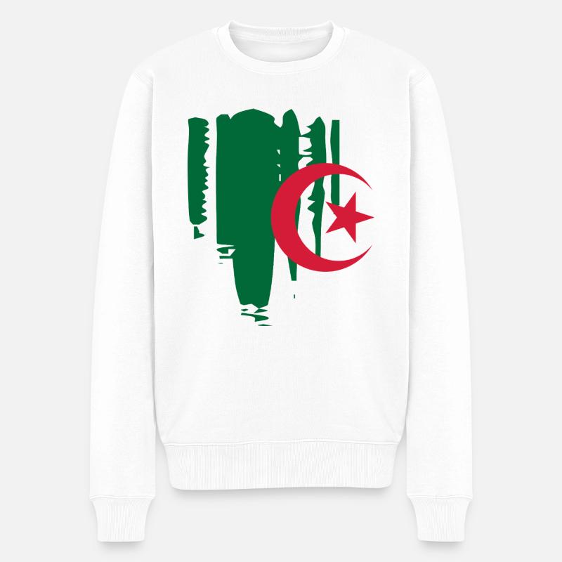Algerische Flagge - Männer Premium Bio Pullover - Weiß