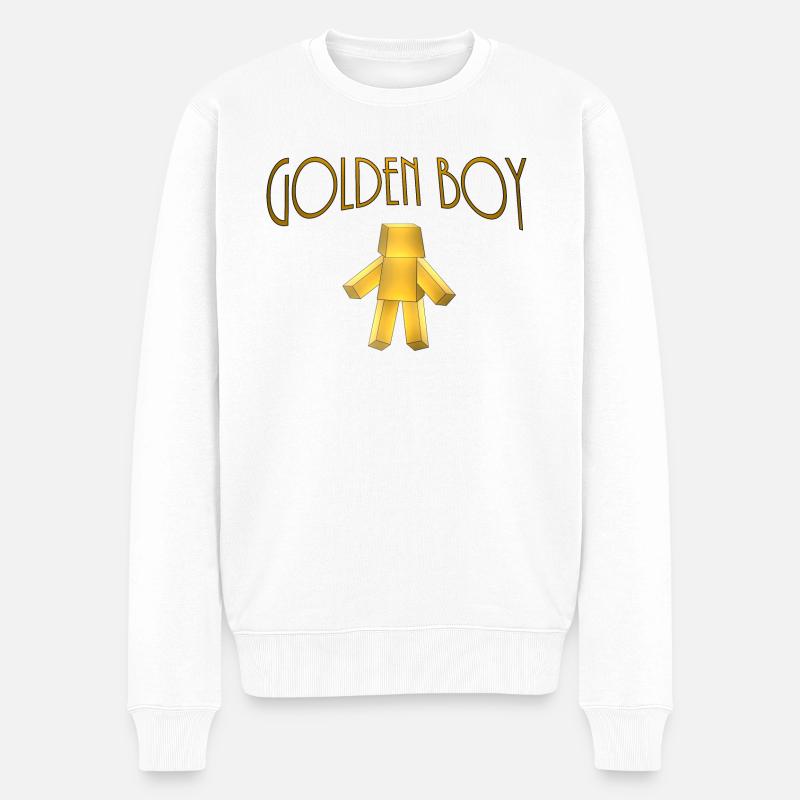 Goldener Junge - Männer Premium Bio Pullover - Weiß
