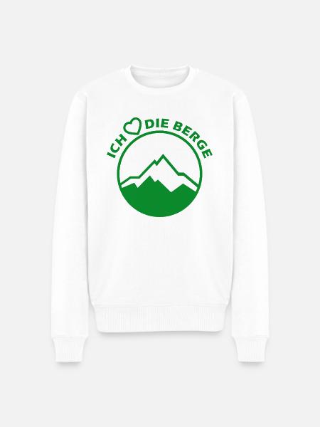 Ich liebe die Berge - Männer Premium Bio Pullover - Weiß