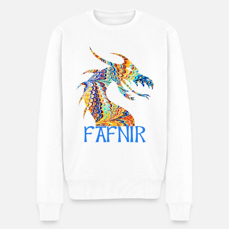 drache fafnir e 120 - Männer Premium Bio Pullover - Weiß