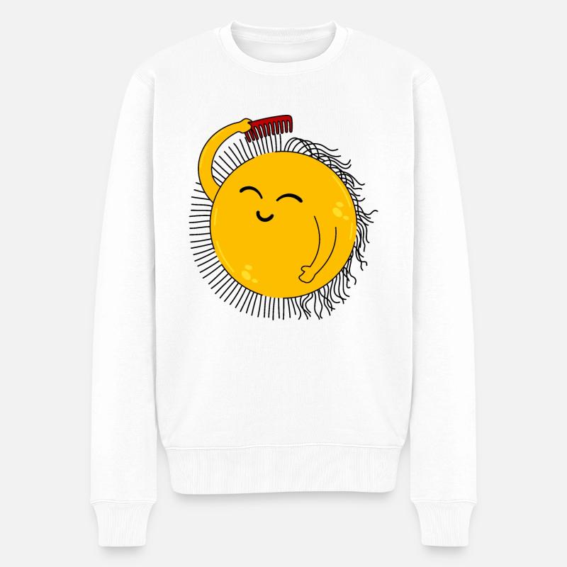 Sonne und Positivität - Männer Premium Bio Pullover - Weiß