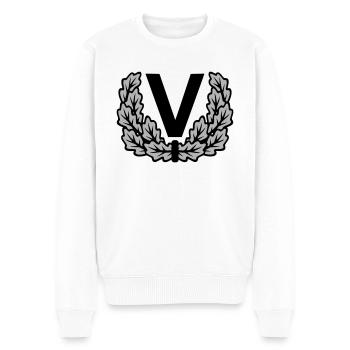 Bw Militär Veteran Motiv Shirt - V mit Eichenlaub - Männer Premium Bio Pullover - Weiß - Vorne - Thijin (182cm)
