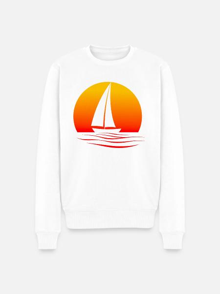 Atmospheric sailboat design - Men's Premium Organic Jumper - white