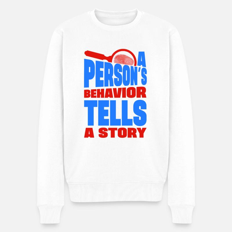 Psychologue légiste Empreintes digitales - Pull Premium bio Homme - blanc