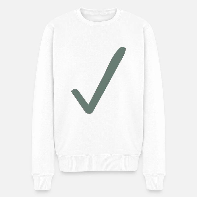 Häkchen Icon Skizze - Männer Premium Bio Pullover - Weiß