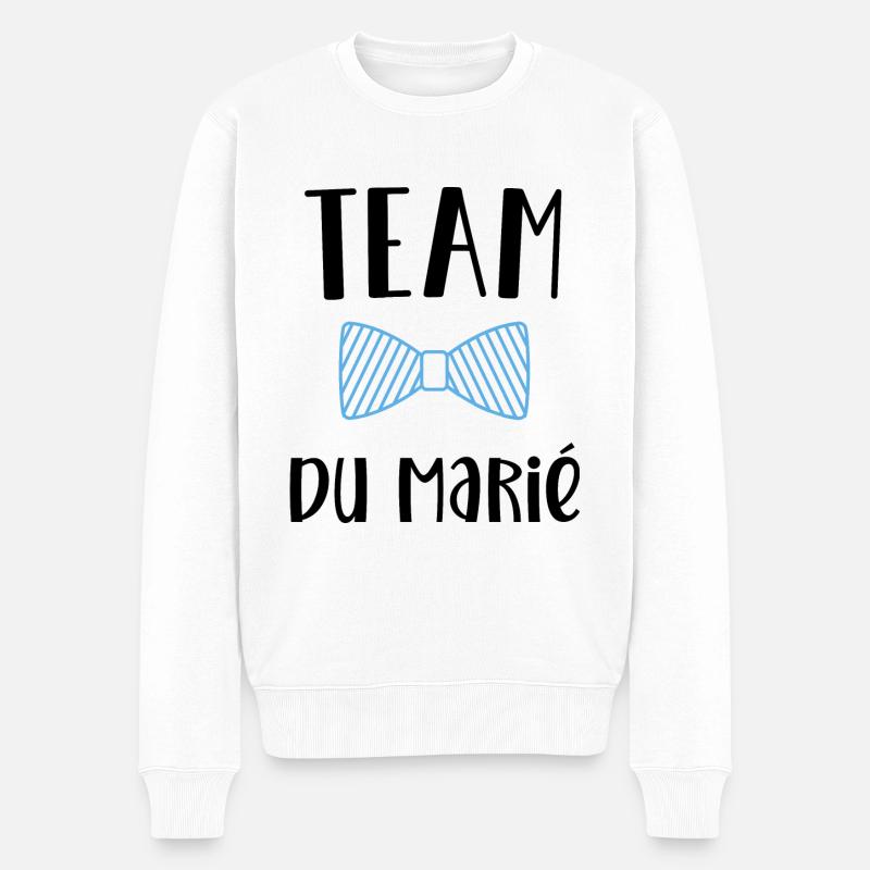 Team marié, modèle enterrement de vie de garçon - Pull Premium bio Homme - blanc