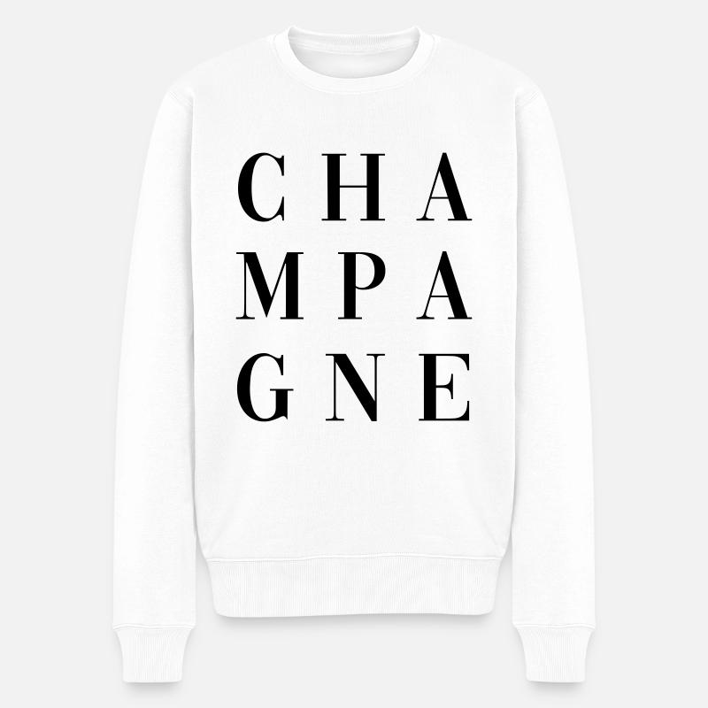TROIS LIGNES NOIRES - Pull Premium bio Homme - blanc