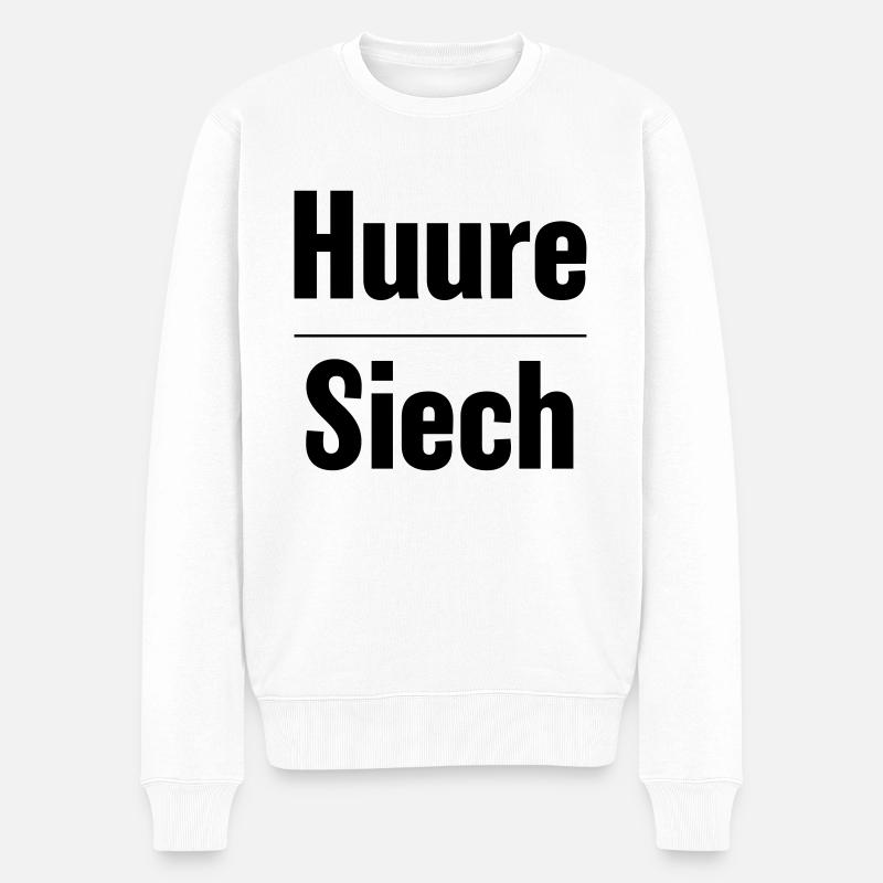 Huure Siech | Schweiz Polterabend - Männer Premium Bio Pullover - Weiß