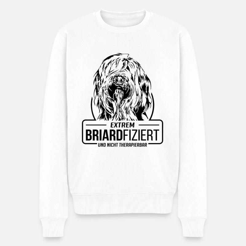 BRIARDFIZIERT Briard Hundespruch Hunde Wilsigns - Männer Premium Bio Pullover - Weiß