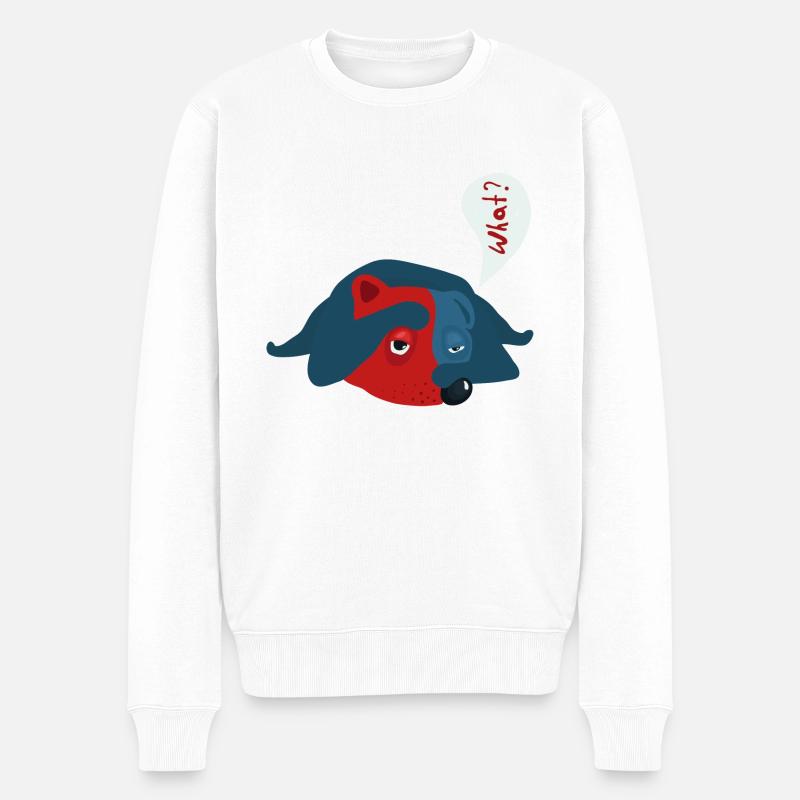 Hund - Männer Premium Bio Pullover - Weiß