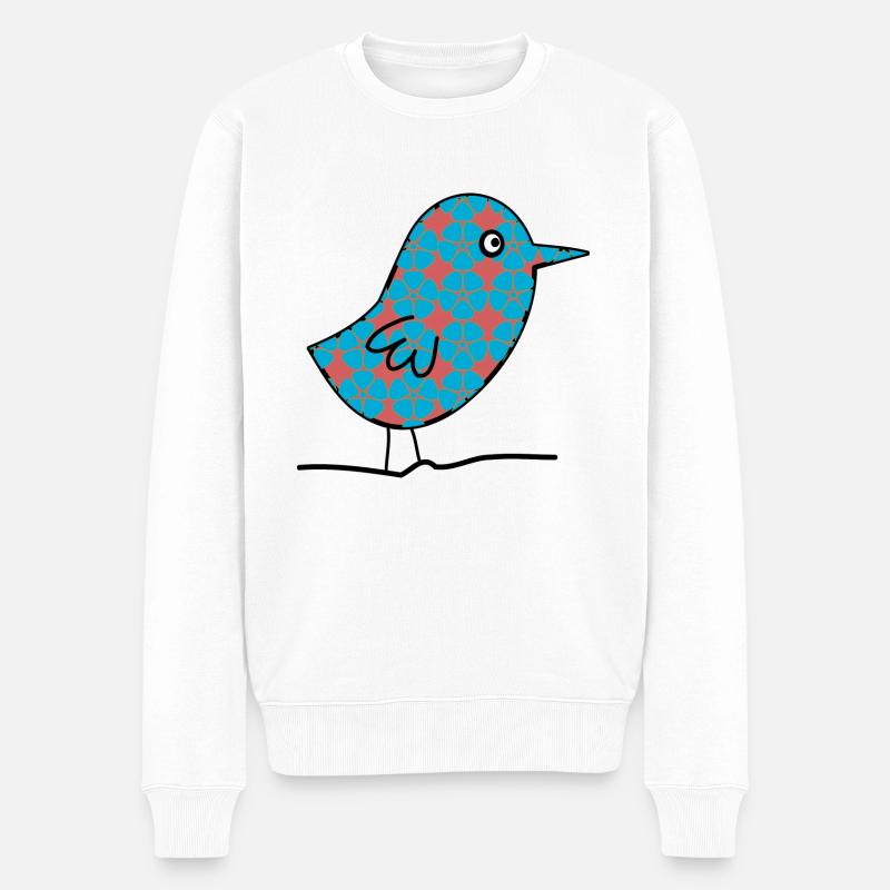 VOGEL. EULE. EULE. VOGEL. NACHT. NATUR - Männer Premium Bio Pullover - Weiß