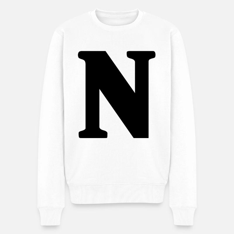 N - Männer Premium Bio Pullover - Weiß