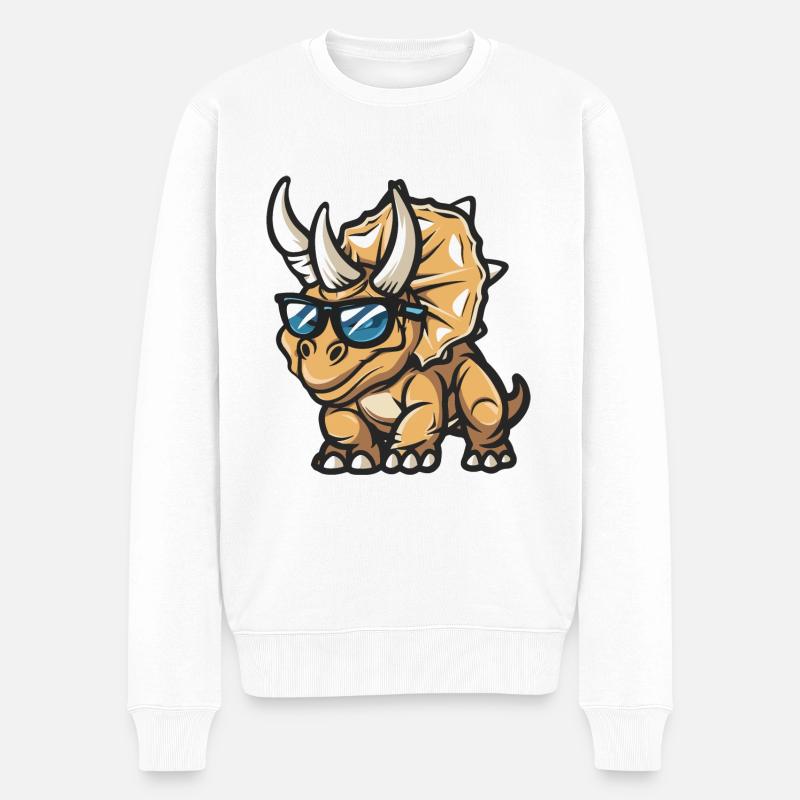 Dinosaurier triceratops Tier - Männer Premium Bio Pullover - Weiß