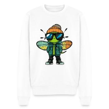 Libelle Cool Comic - Männer Premium Bio Pullover - Weiß - Vorne - Thijin (182cm)