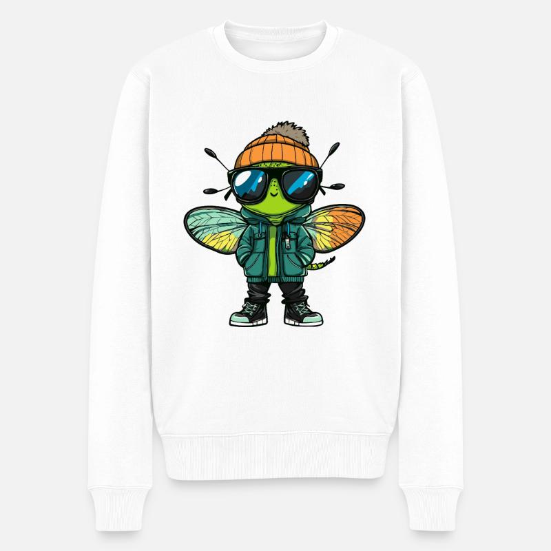 Libellule Bande dessinée cool - Pull Premium bio Homme - blanc