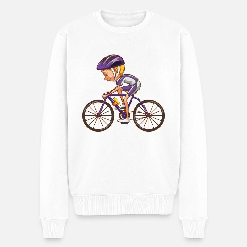 Fahrrad - Männer Premium Bio Pullover - Weiß