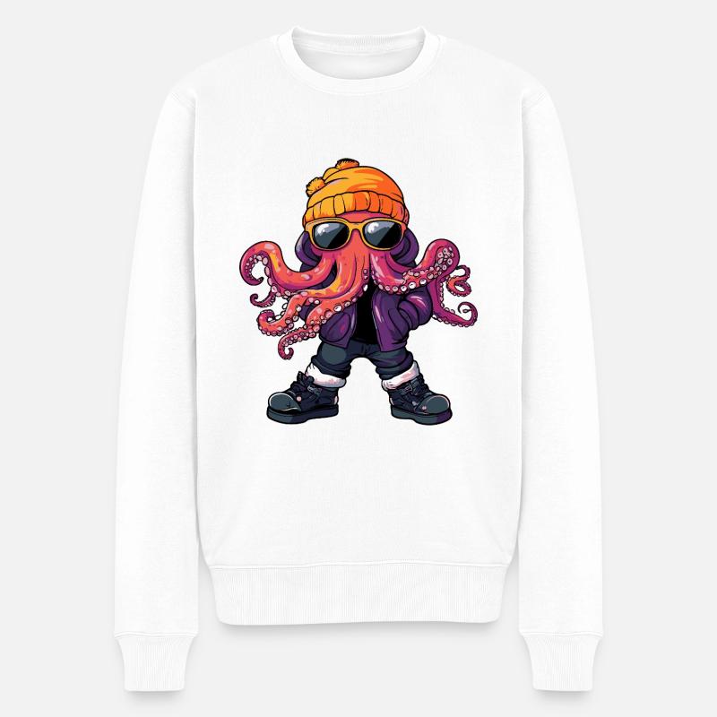 Octopus Cool BD - Pull Premium bio Homme - blanc
