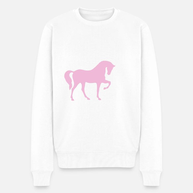 Pferde - Männer Premium Bio Pullover - Weiß