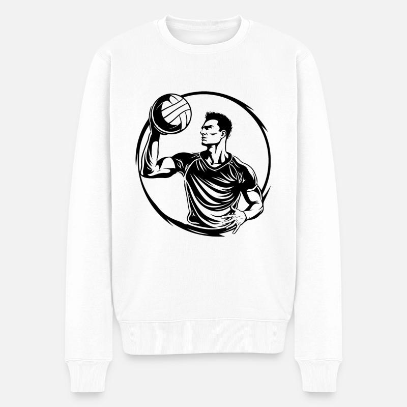 Volleyball Spieler - Männer Premium Bio Pullover - Weiß