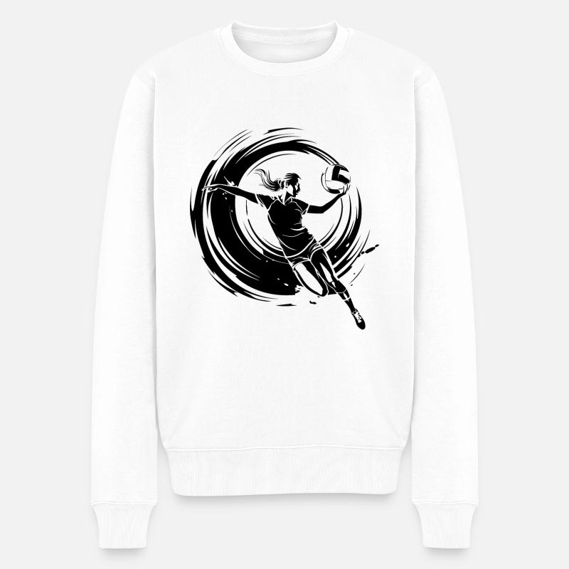 Volleyball Spielerin - Männer Premium Bio Pullover - Weiß