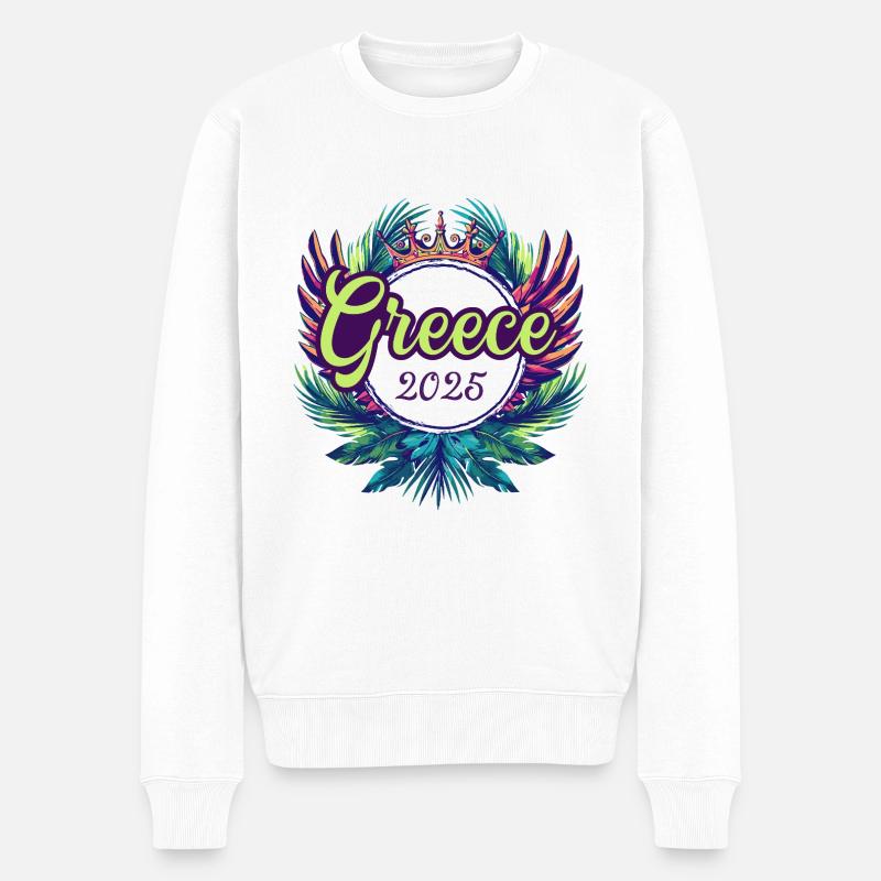 L’équipe de la Grèce 2025 - Pull Premium bio Homme - blanc
