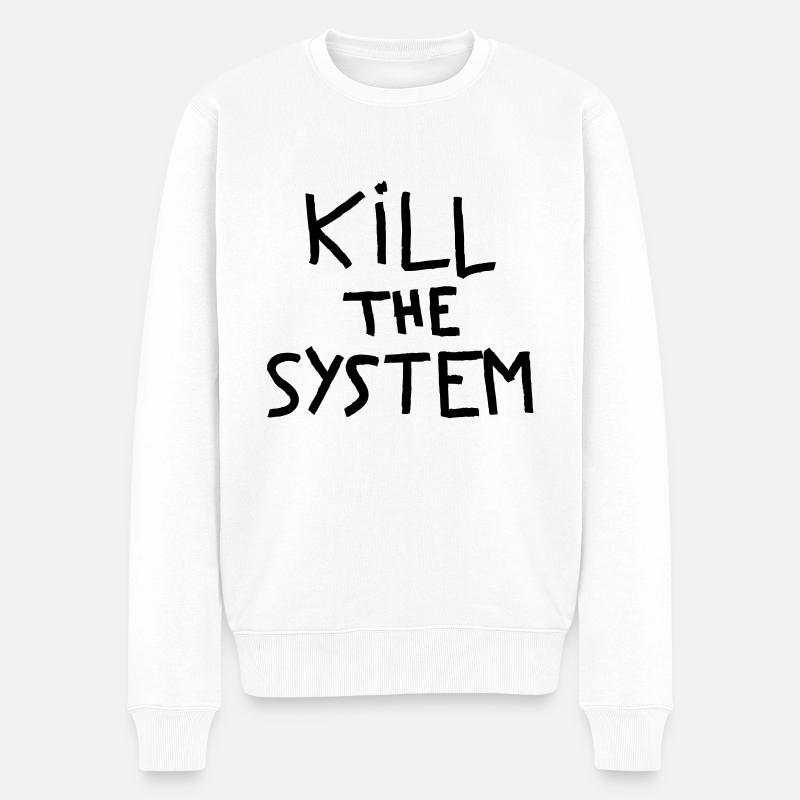 töten das System - Männer Premium Bio Pullover - Weiß