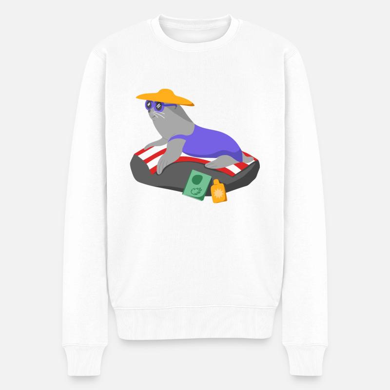 Sommer - Männer Premium Bio Pullover - Weiß