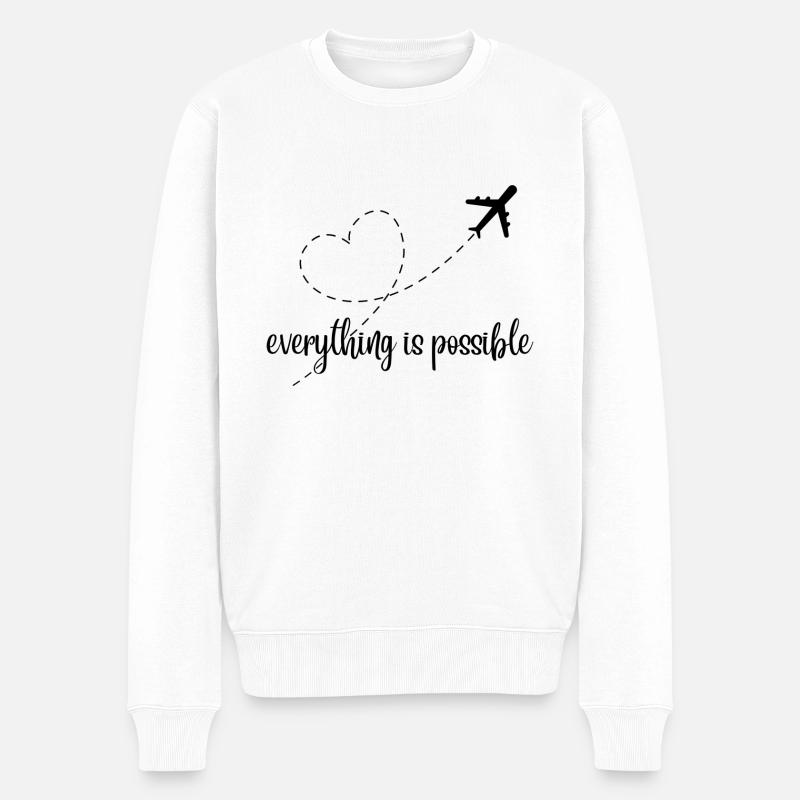 Everything is possible - alles ist möglich - Männer Premium Bio Pullover - Weiß