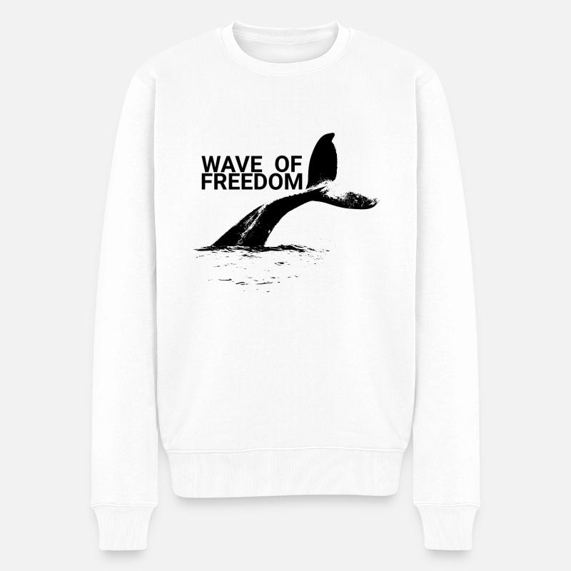 Wave of Freedom - Männer Premium Bio Pullover - Weiß