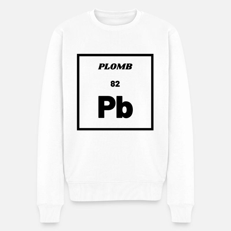 PLOMB (Pb) - Élément chimique n° 82 - Pull Premium bio Homme - blanc