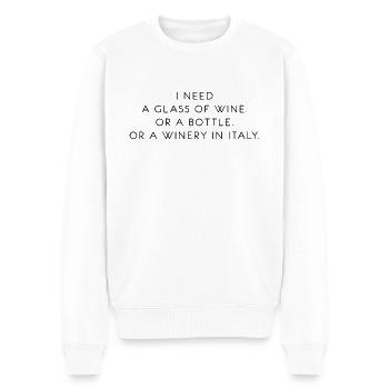 shirt winery - Männer Premium Bio Pullover - Weiß - Vorne - Thijin (182cm)