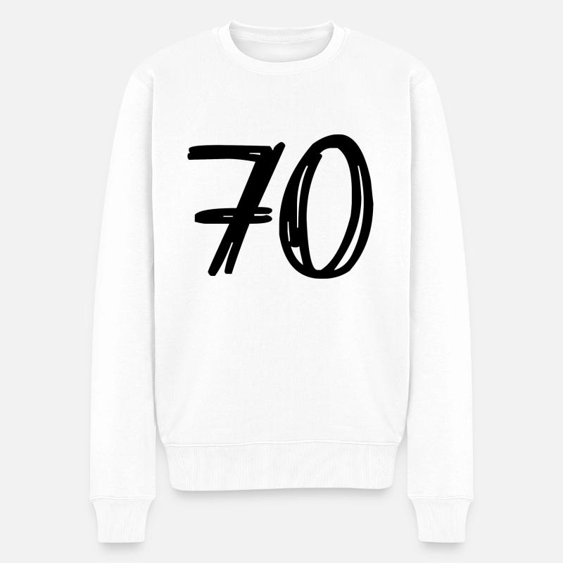 70 ANS. 70e ANNIVERSAIRE. ANNIVERSAIRE 70 ANS. 70 - Pull Premium bio Homme - blanc